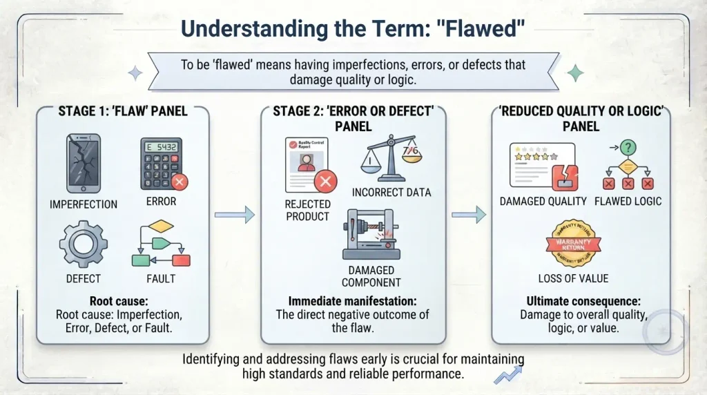 Having imperfections, errors, or defects that damage quality or logic.