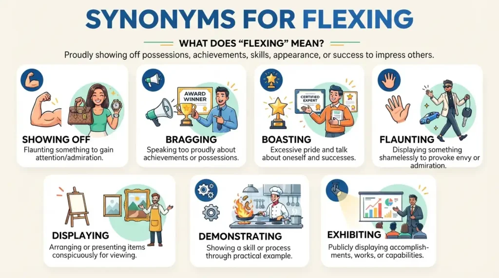 Synonym for Flexing