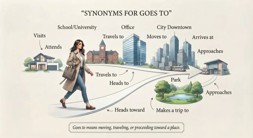 synonym for goes to