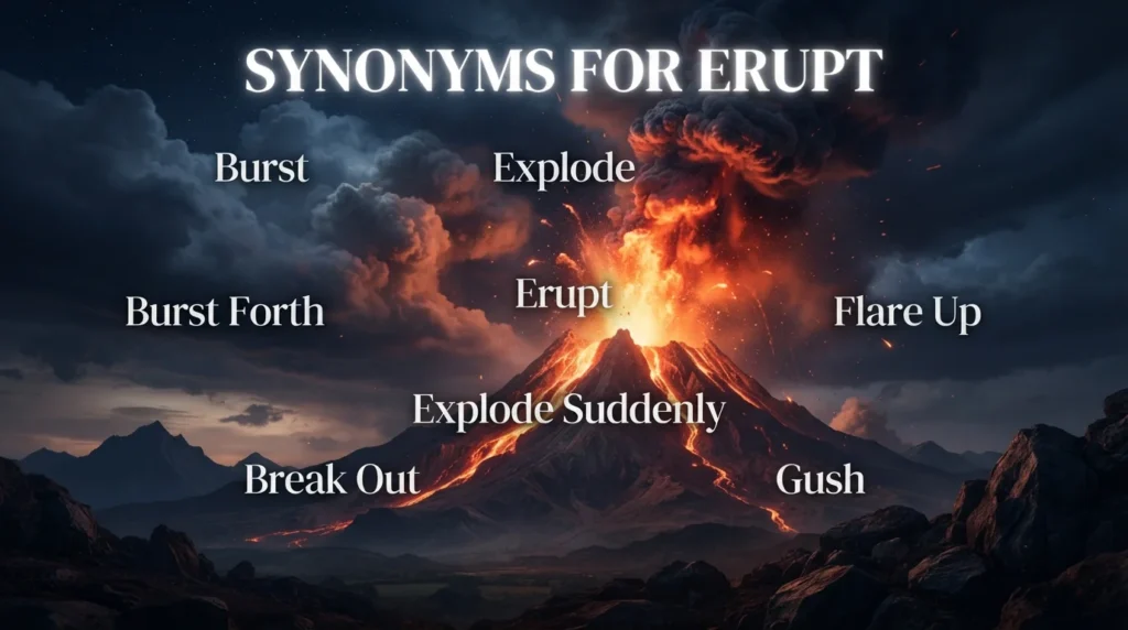 Synonyms for Erupt