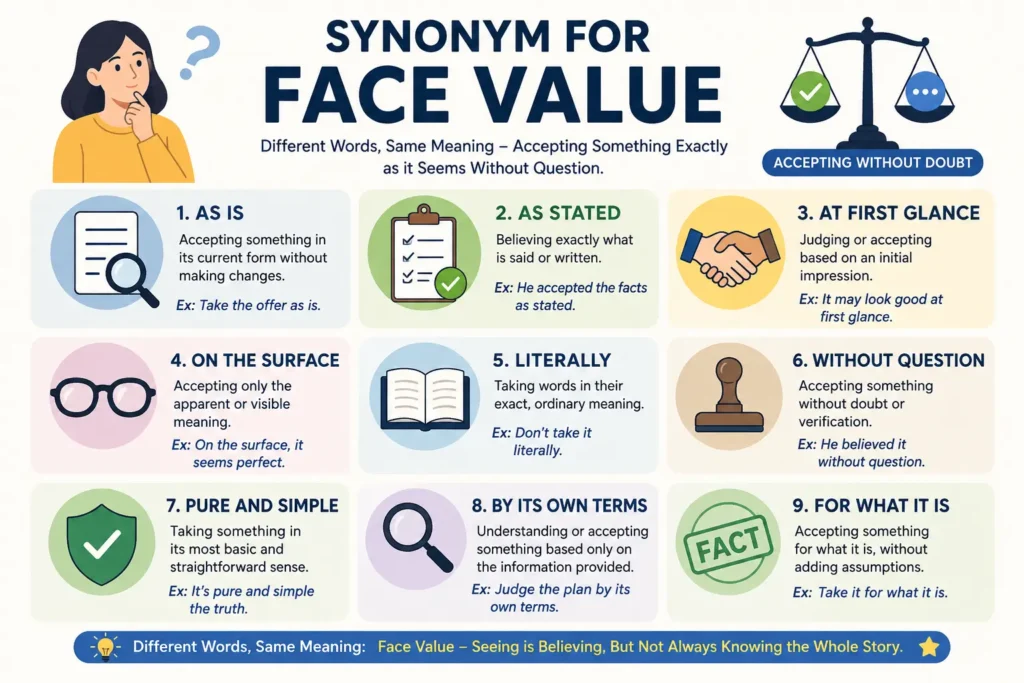 Synonyms for Face Value