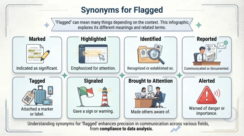 Synonyms for Flagged