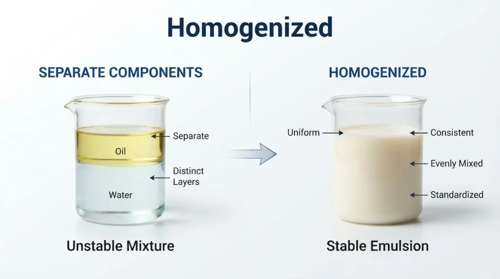 synonym for homogenized