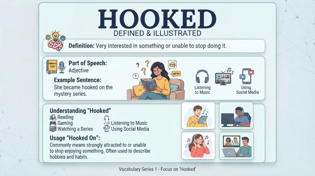 synonym for hooked