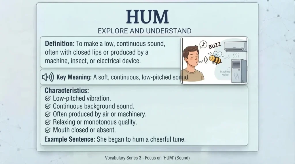 Synonym for Hum